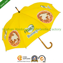 Straight Customize Umbrellas with Printed Logos for Wooden Pole (SU-0023W)